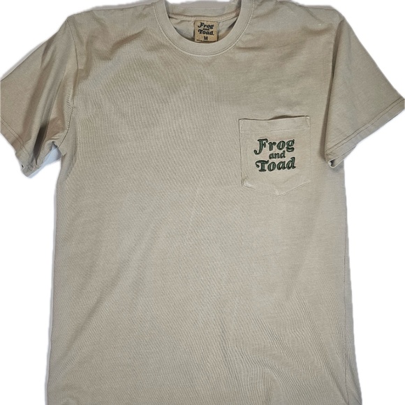 Frog and Toad Shirt Mens Medium Tan Pocket Tee Back Graphic Licensed Cartoon - Picture 7 of 7